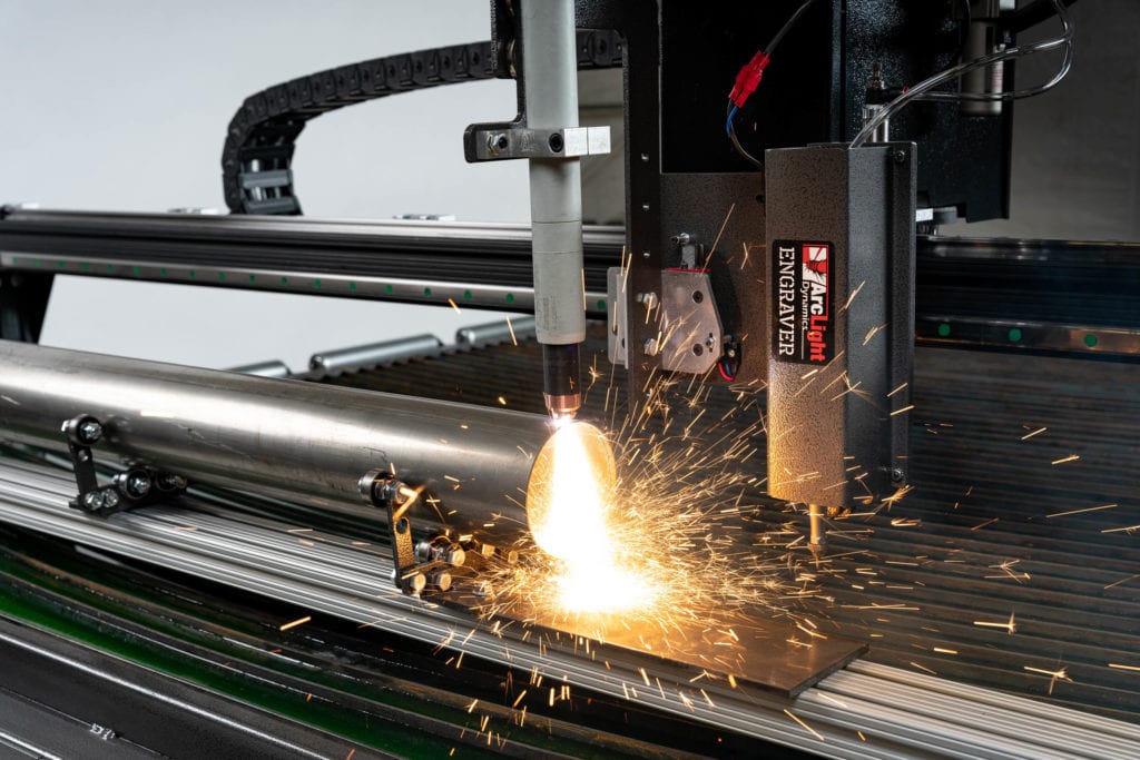 cnc plasma pipe cutter in use